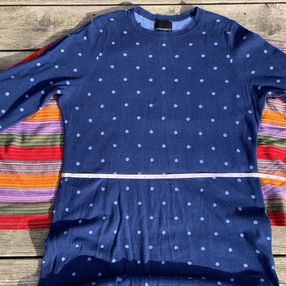 Blue Polkadot Sweater Dress - Picture 8 of 12